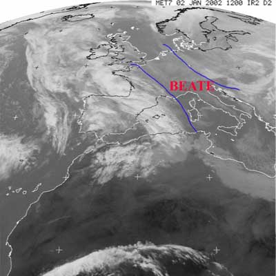Il campo di Alta Pressione BEATE blocca ogni perturbazione in arrivo dall'Oceano Atlantico.